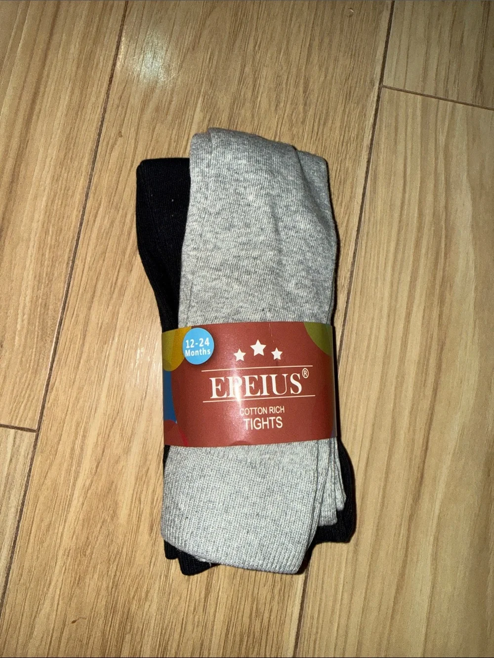 NWT Toddler 12-18M Black & Gray Tights